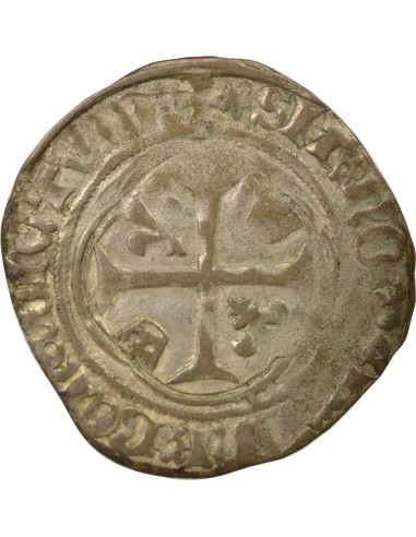Louis XI A la Couronne 1 douzain Billon 1461-1483 H La Rochelle