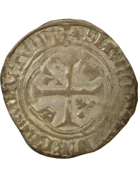 Louis XI A la Couronne 1 douzain Billon 1461-1483 H La Rochelle