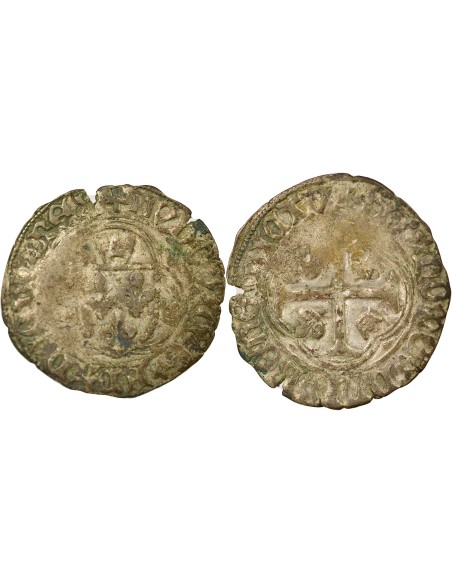 Louis XI A la Couronne 1 douzain Billon 1461-1483 S Troyes