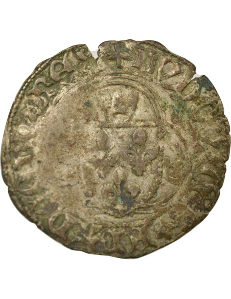 Louis XI A la Couronne 1 douzain Billon 1461-1483 S Troyes