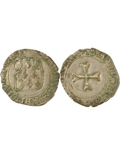 Duché de Bretagne François II de Bretagne A la Targe 1 blanc Billon 1458-1488 9 Rennes