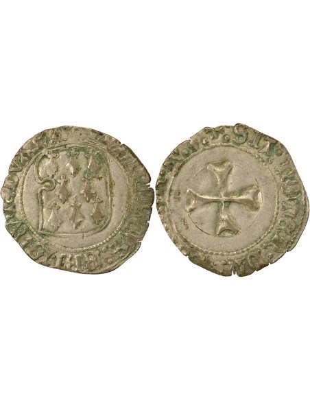 Duché de Bretagne François II de Bretagne A la Targe 1 blanc Billon 1458-1488 9 Rennes