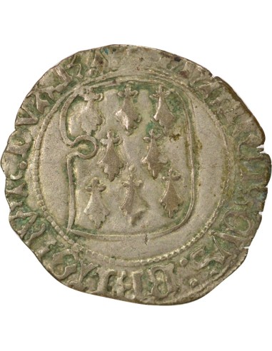 Duché de Bretagne François II de Bretagne A la Targe 1 blanc Billon 1458-1488 9 Rennes
