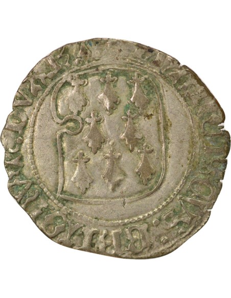 Duché de Bretagne François II de Bretagne A la Targe 1 blanc Billon 1458-1488 9 Rennes