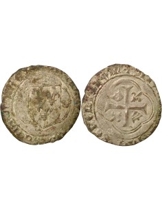 Charles VII A la Couronne 1 blanc à la couronne Billon 1456-1461 Mâcon