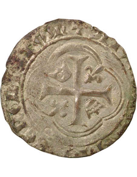 Charles VII A la Couronne 1 blanc à la couronne Billon 1456-1461 Mâcon