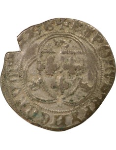 Charles VIII A la Couronne 1 blanc à la couronne Billon 1488-1498 Y Bourges 2