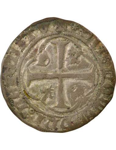 Charles VII A la Couronne 1 blanc à la couronne Billon 1436-1447 H La Rochelle