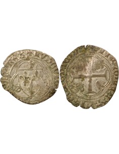 Louis XI A la Couronne 1 douzain Billon 1461-1483 D Lyon
