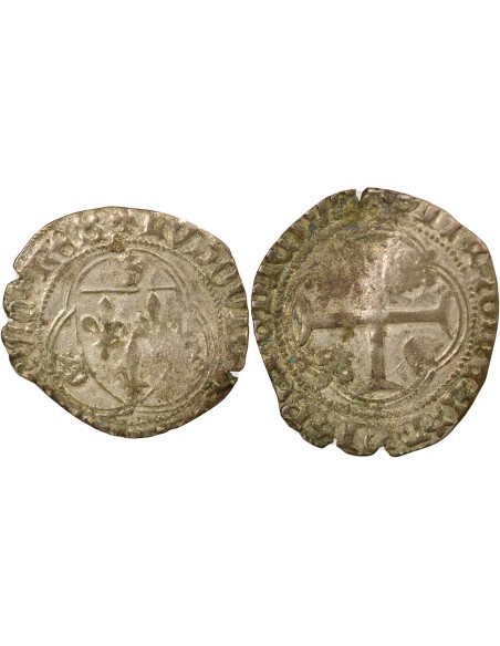 Louis XI A la Couronne 1 douzain Billon 1461-1483 D Lyon