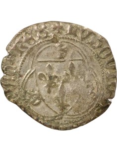 Louis XI A la Couronne 1 douzain Billon 1461-1483 D Lyon 2
