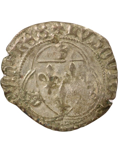 Louis XI A la Couronne 1 douzain Billon 1461-1483 D Lyon