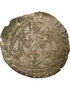 Louis XI A la Couronne 1 douzain Billon 1461-1483 N Montpellier 2