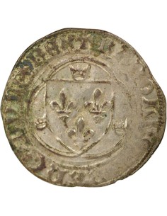 Charles VII A la Couronne 1 blanc à la couronne Billon 1456-1461 S Troyes 2