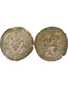 Louis XI A la Couronne 1 douzain Billon 1461-1483 E Tours