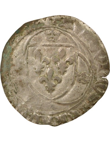Louis XI A la Couronne 1 douzain Billon 1461-1483 E Tours