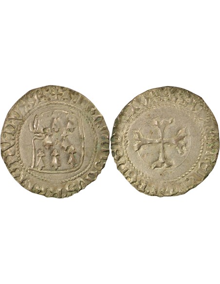 Duché de Bretagne François II de Bretagne A la Targe 1 blanc Billon 1458-1488 9 Rennes