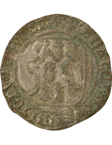 Duché de Bretagne François II de Bretagne A la Targe 1 blanc Billon 1458-1488 9 Rennes
