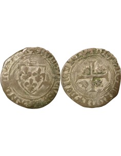 Louis XI A la Couronne 1 douzain Billon 1461-1483 C Saint-Lô