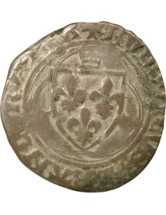 Louis XI A la Couronne 1 douzain Billon 1461-1483 C Saint-Lô 2