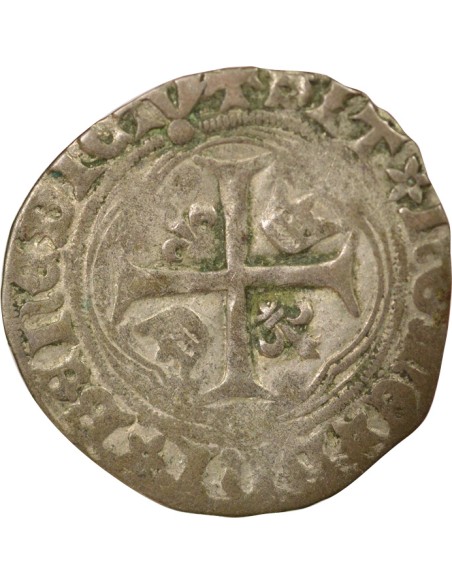 Louis XI A la Couronne 1 douzain Billon 1461-1483 C Saint-Lô