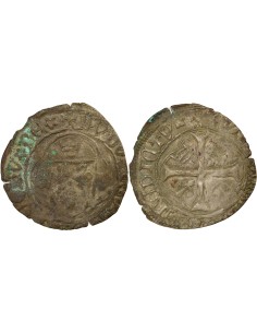 Louis XI A la Couronne 1 douzain Billon 1461-1483 F Angers