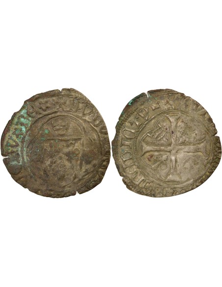 Louis XI A la Couronne 1 douzain Billon 1461-1483 F Angers