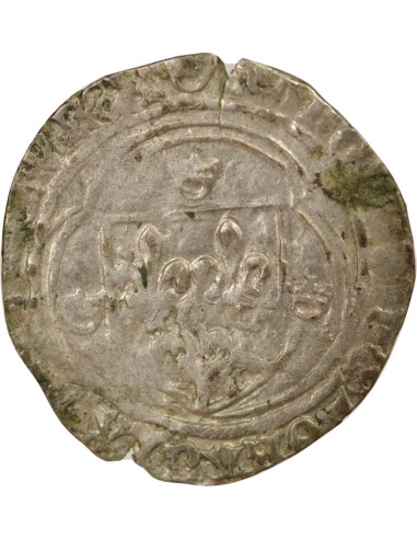 Charles VII A la Couronne 1 blanc à la couronne Billon 1456-1461