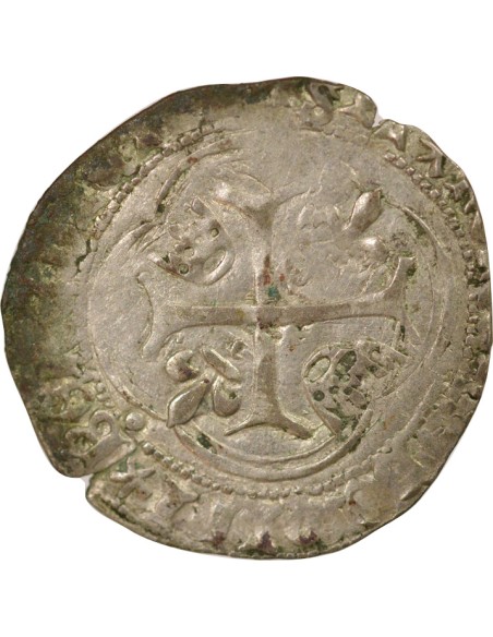 Charles VII A la Couronne 1 blanc à la couronne Billon 1456-1461