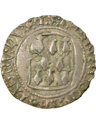 Duché de Bretagne François II de Bretagne A la Targe 1 blanc Billon 1458-1488 9 Rennes