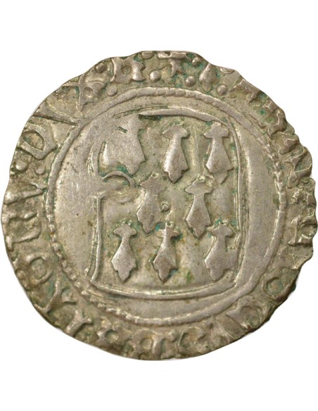 Duché de Bretagne François II de Bretagne A la Targe 1 blanc Billon 1458-1488 9 Rennes