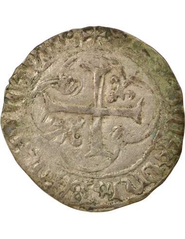 Charles VII A la Couronne 1 blanc à la couronne Billon 1456-1461 F Angers