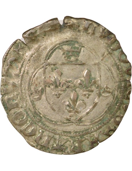 Louis XII A la Couronne 1 douzain Billon 1498-1507 S Troyes