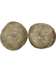 Charles VII A la Couronne 1 blanc à la couronne Billon 1436-1447 I Limoges