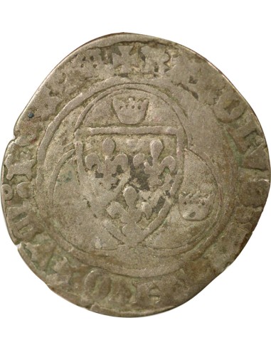 Charles VII A la Couronne 1 blanc à la couronne Billon 1436-1447 I Limoges