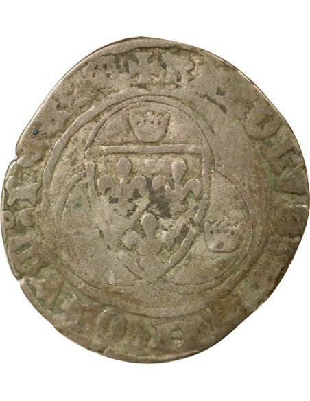 Charles VII A la Couronne 1 blanc à la couronne Billon 1436-1447 I Limoges