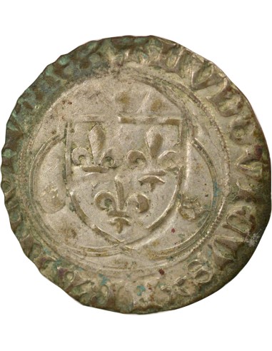 Louis XI A la Couronne 1 douzain Billon 1461-1483 E Tours