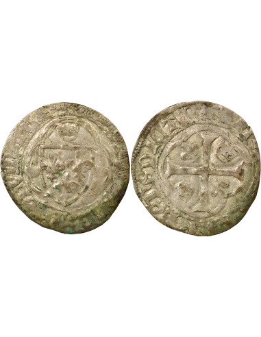 Louis XI A la Couronne 1 douzain Billon 1461-1483 F Angers