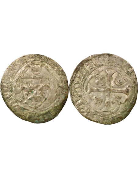 Louis XI A la Couronne 1 douzain Billon 1461-1483 F Angers