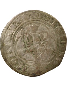 Charles VII A la Couronne 1 blanc à la couronne Billon 1436-1447 P Dijon 2