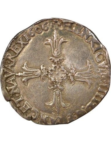 Roi de Navarre et de France Croix Feuillue 1/4 écu Argent 1606