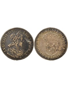 Louis XIV A la Mèche Courte 1/4 écu Argent 1645 A - Paris