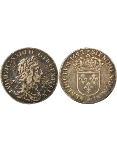 Louis XIII 2e Buste de Warin 1/4 ecu Argent 1642 A - Paris