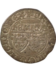 Henry VI Lancaster Aux Ecus 1 blanc Billon 1422-1449 B Rouen 2