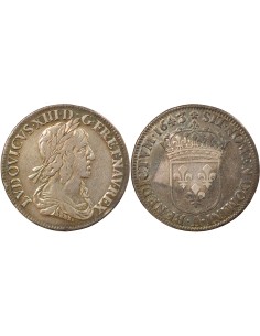 Louis XIII 2e Buste de Warin 1/4 ecu Argent 1643 A - Paris