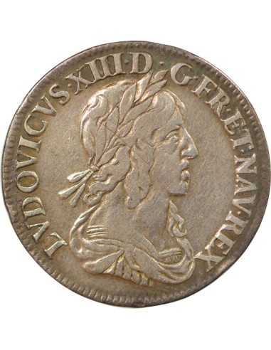 Louis XIII 2e Buste de Warin 1/4 ecu Argent 1643 A - Paris