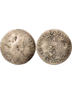 Louis XIV Au Buste Juvénile 1/12 ecu Argent 1659 A - Paris