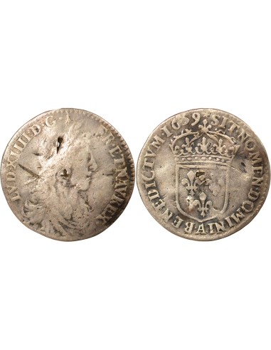 Louis XIV Au Buste Juvénile 1/12 ecu Argent 1659 A - Paris