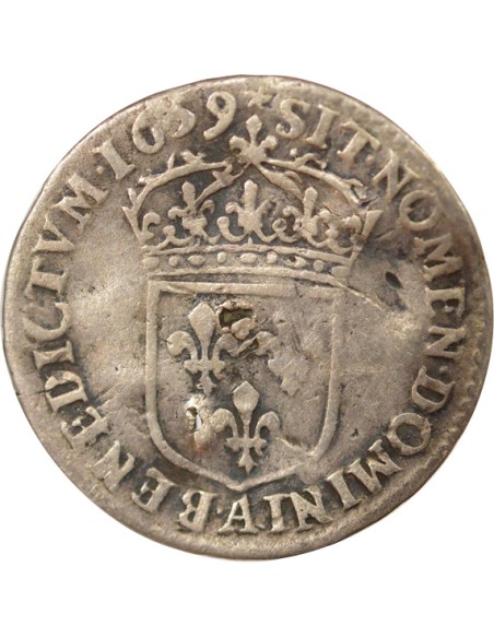 Louis XIV Au Buste Juvénile 1/12 ecu Argent 1659 A - Paris