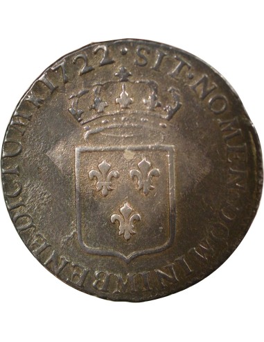 Louis XV De France 1/3 ecu Argent 1722 M Toulouse